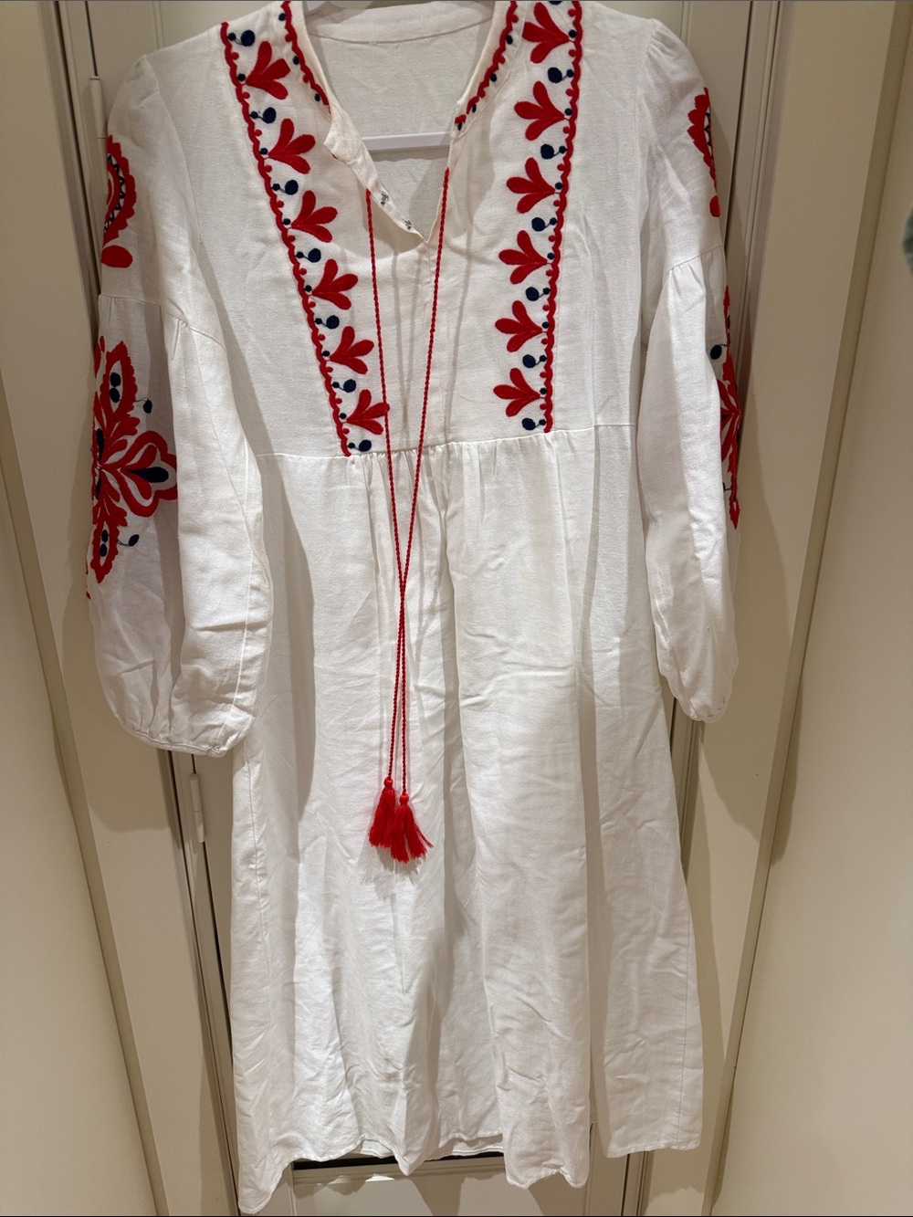 Ladies embroidered midi dress